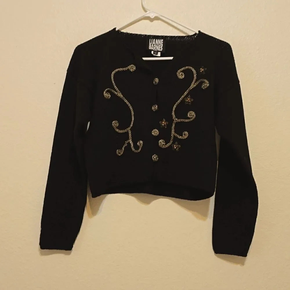 Lianne barnes‎ cropped knit vintage sweater size m